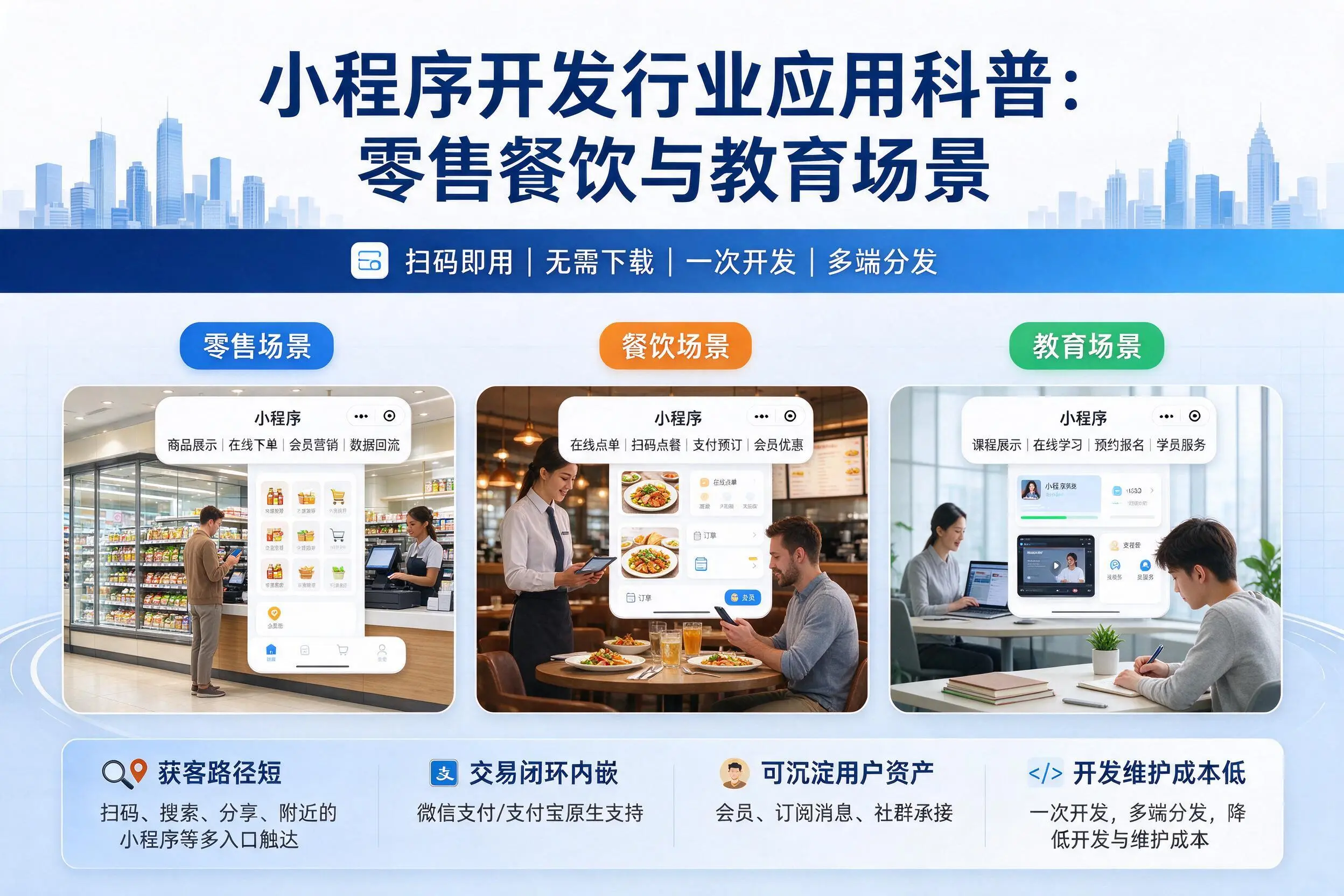 宿州小程序开发行业应用科普:零售餐饮与教育场景