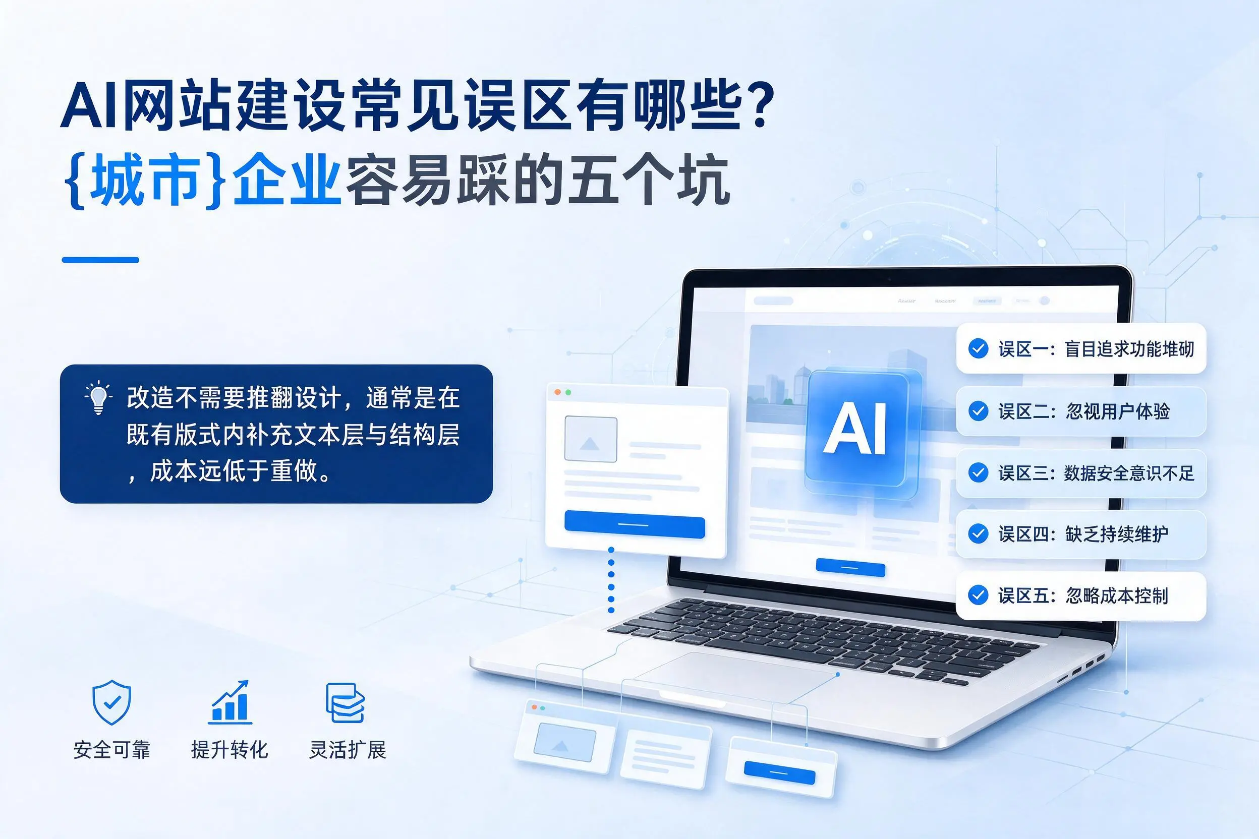 AI网站建设常见误区有哪些?宿州企业容易踩的五个坑