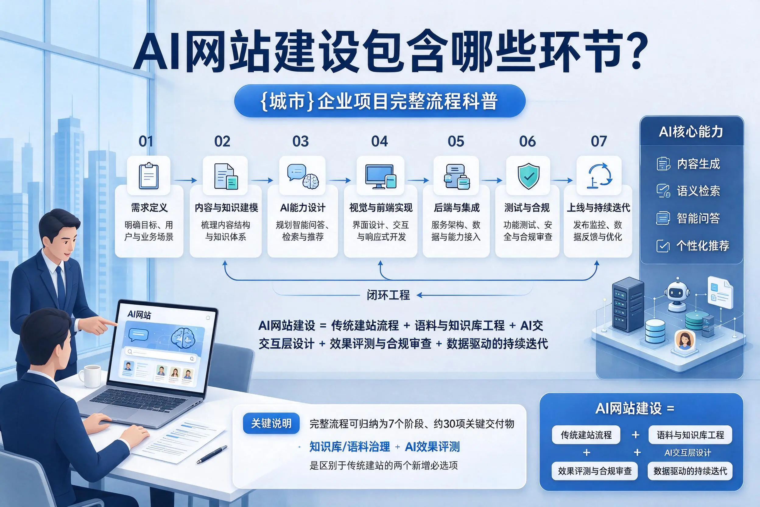 AI网站建设包含哪些环节？宿州企业项目完整流程科普
